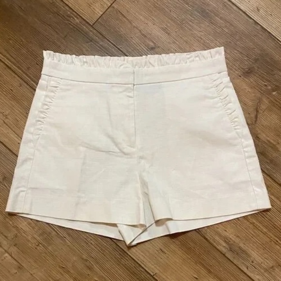 J. Crew Ruffled Ivory Summer High Waist Shorts 2 NWT! Brand New! Adorable! - Picture 1 of 5